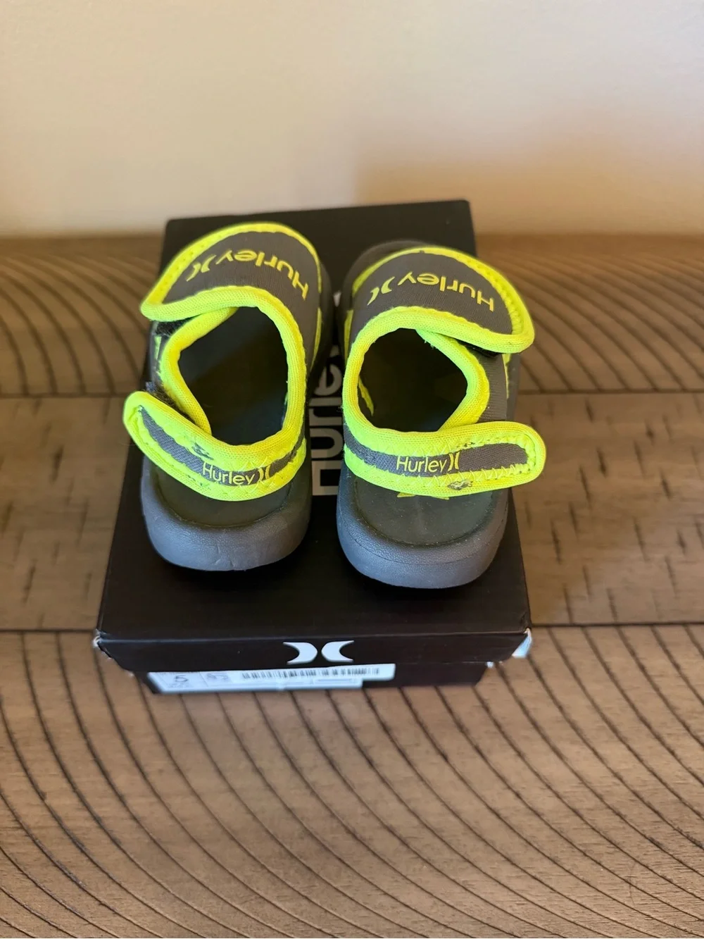Hurley Neoprene Gray and Neon Yellow Toddler Sandals